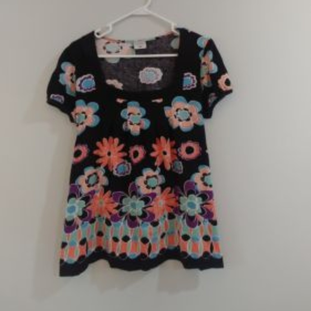 MOTHERHOOD MATERNITY SHORT SLEEVE BLACK multi colo
